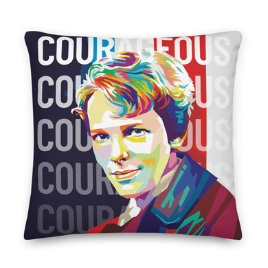 Amelia Earhart Courageous Inspirational Throw Pillow