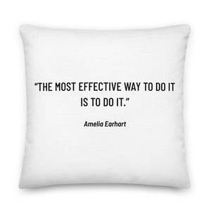 Amelia Earhart Courageous Inspirational Throw Pillow